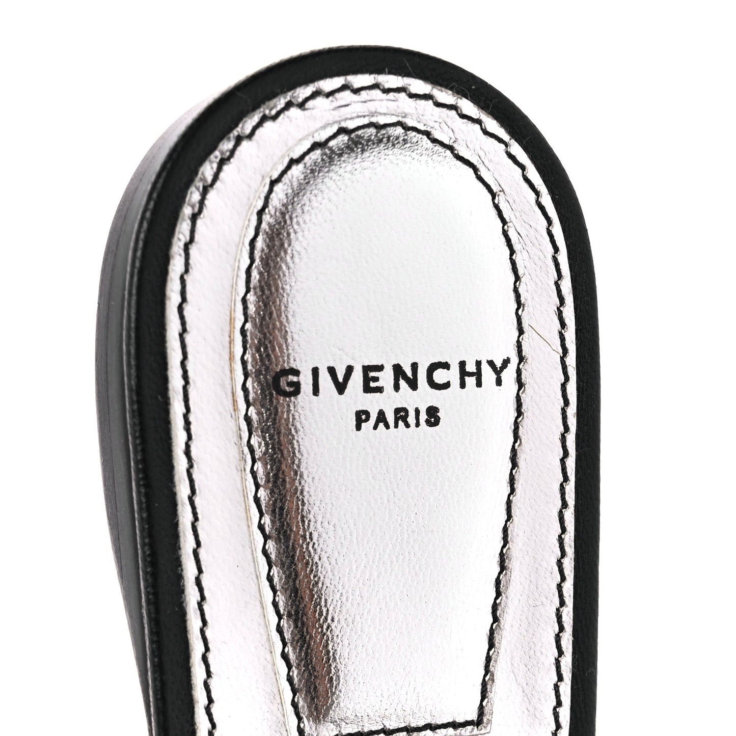 Calfskin Studded Bedford Logo Mule Slides 36 Black