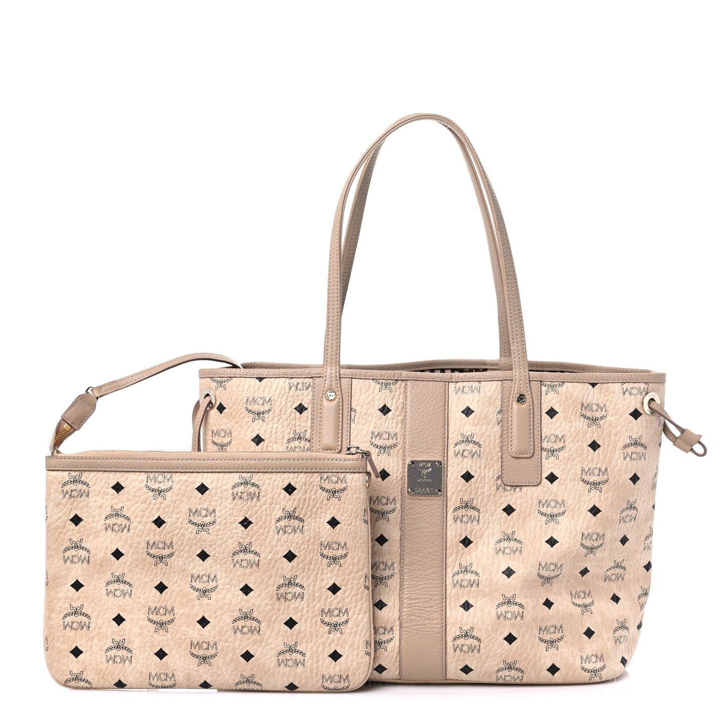 Visetos Medium Liz Reversible Shopper Tote Beige