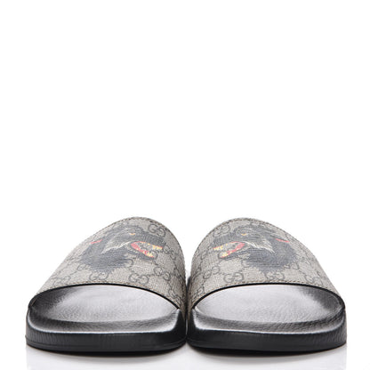 Gucci GG Supreme Monogram Wolf Mens Slide Sandals 11 Beige 2 of 10