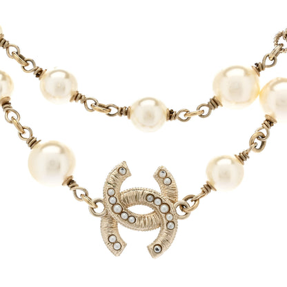 Chanel Pearl CC Necklace Light Gold 4 of 7
