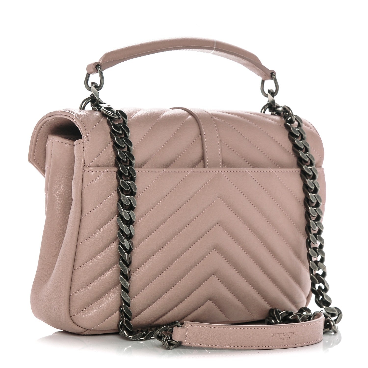 Saint Laurent Sheepskin Matelasse Chevron Monogram Medium College Bag Fard 3 of 7