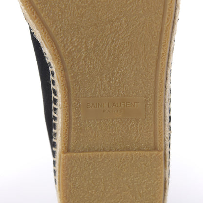 Saint Laurent Canvas Elba Logo Embroidered Espadrilles 43 Black 6 of 9