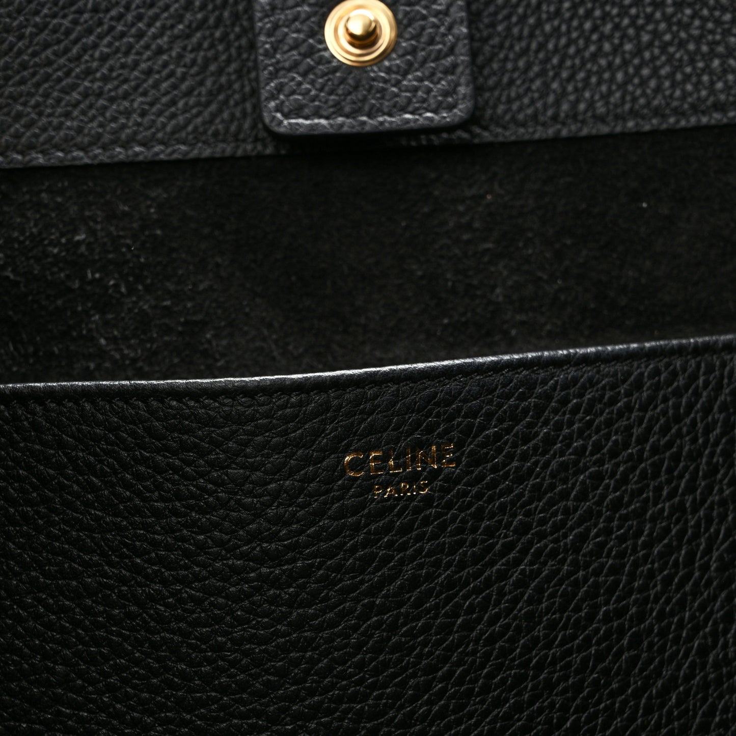 Grained Calfskin Triomphe Medium Cabas Anais Black