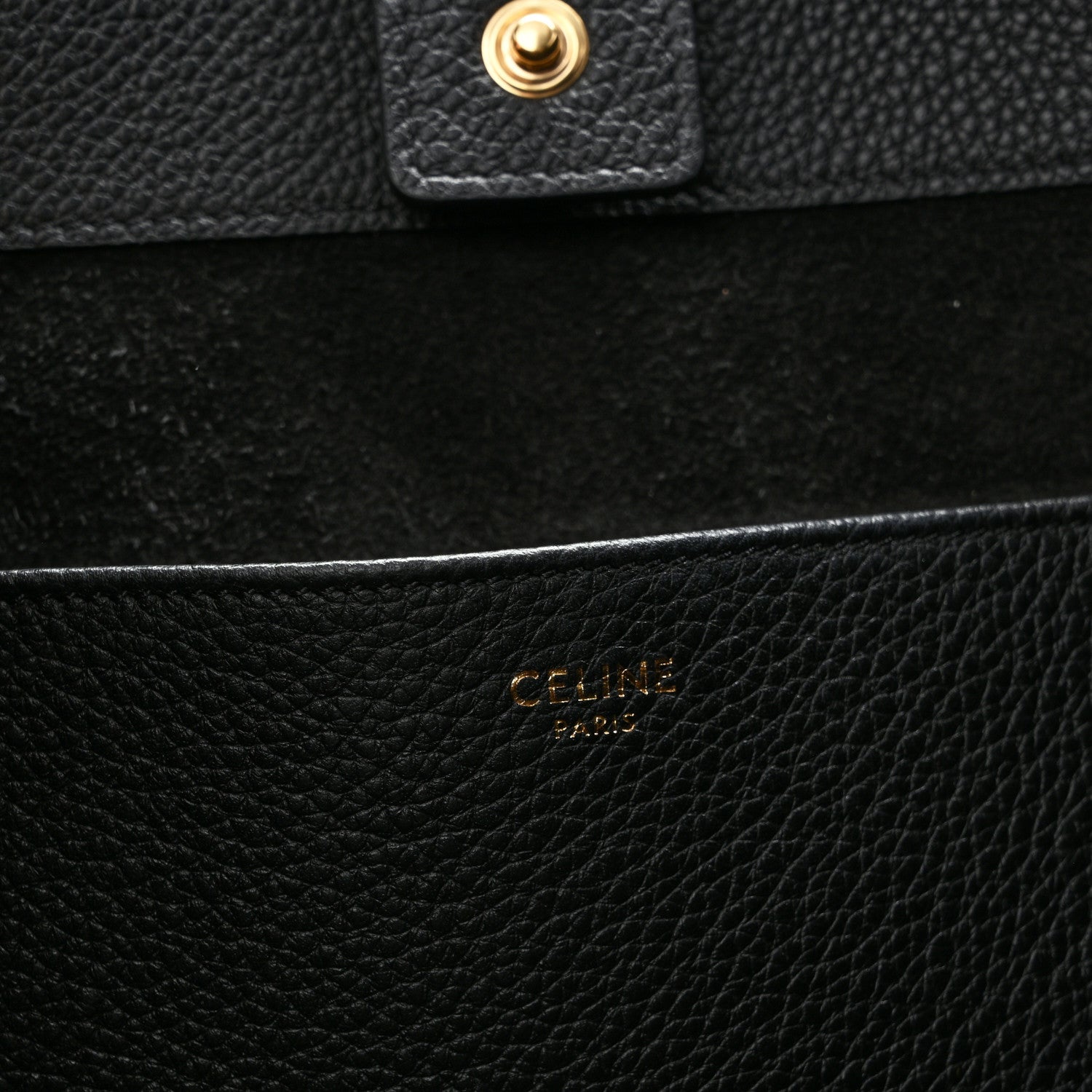 Celine Grained Calfskin Triomphe Medium Cabas Anais Black 6 of 11