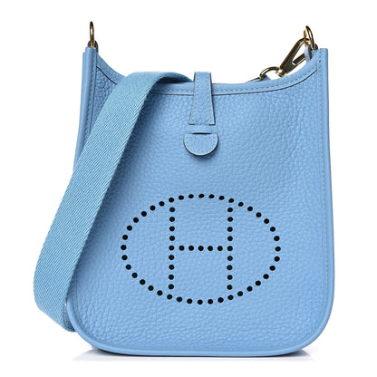 Hermes Taurillon Clemence Evelyne TPM Bleu Du Nord 1 of 9