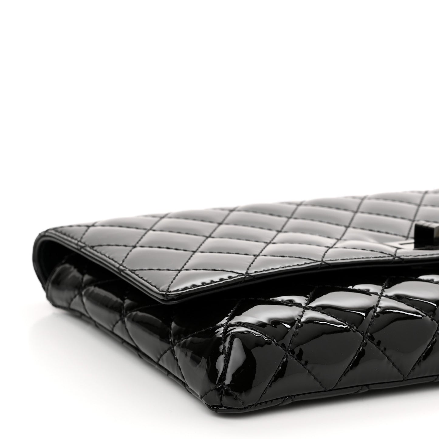 Patent Calfskin Quilted Reissue 2.55 Clutch So Black