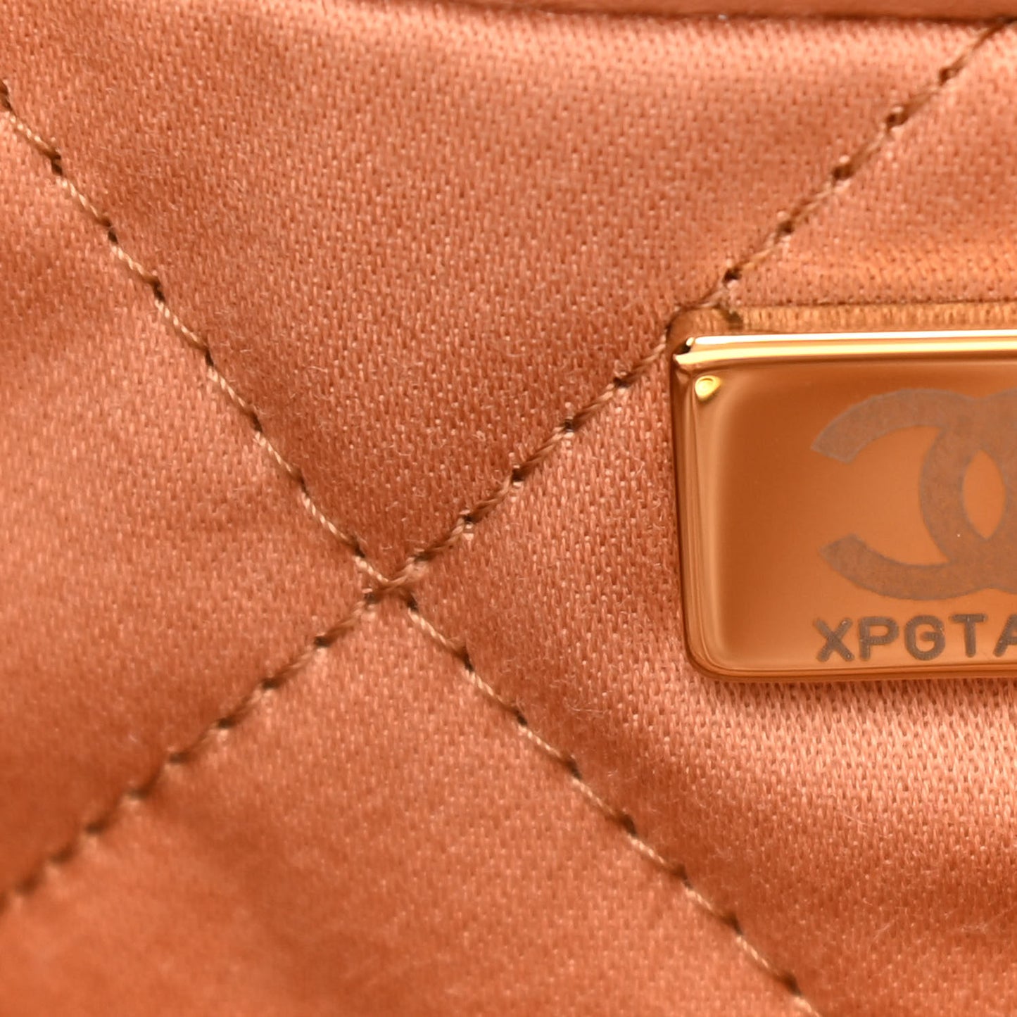 Shiny Calfskin Quilted Small Chanel 22 Camel