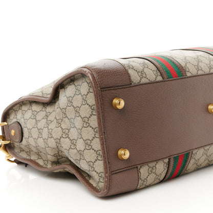 Gucci Soft GG Supreme Monogram Web Medium Duffle Bag Beige New Acero Crop 10 of 11