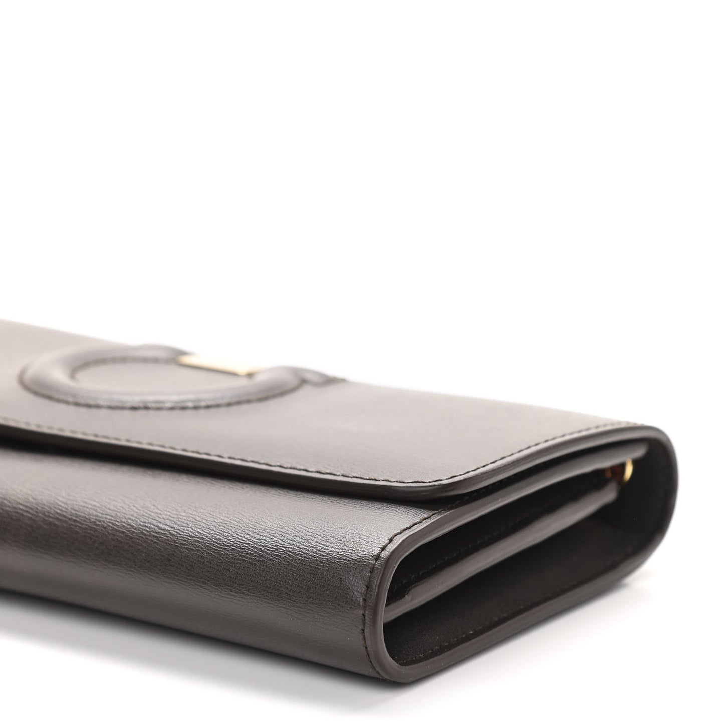 Calfskin City Wallet On Chain Black