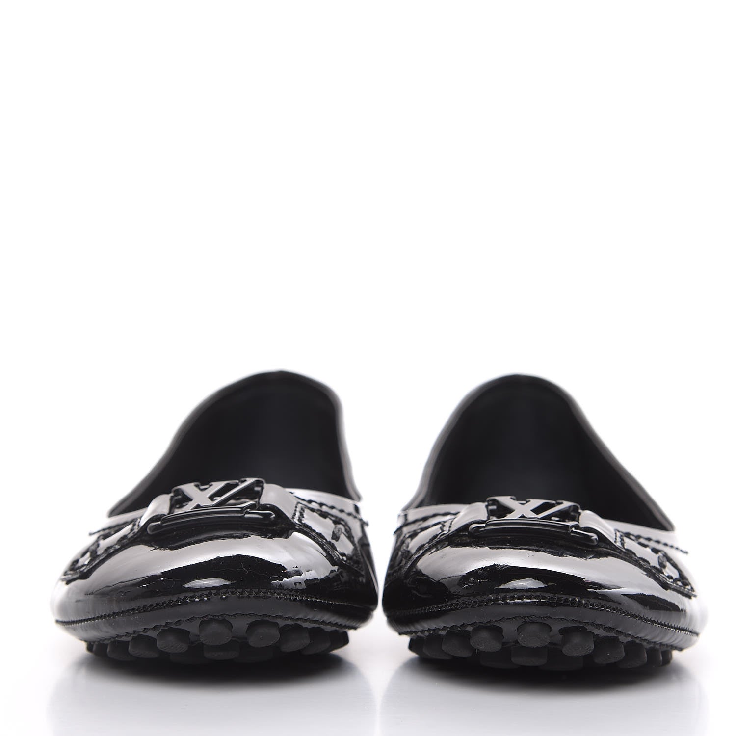 Louis Vuitton Patent Calfskin Oxford Ballerina Flats 38.5 Black 2 of 10