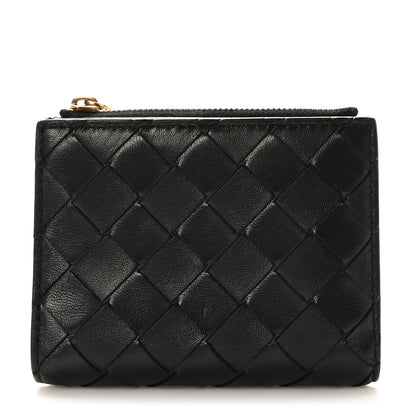 Bottega Veneta Nappa Intrecciato Small Bi-Fold Zip Wallet Black 1 of 8