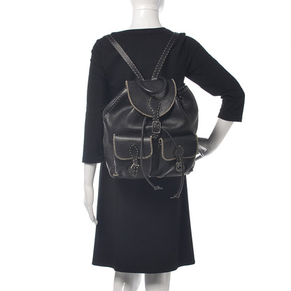 Fendi Calfskin Romano Selleria Backpack Black 2 of 15