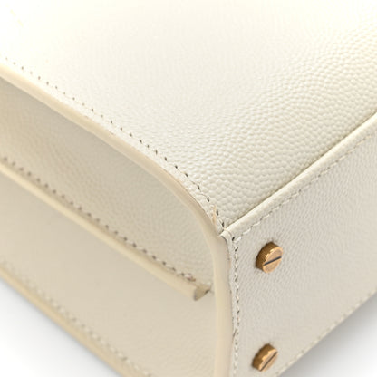 Saint Laurent Grain de Poudre Mini Classic Monogram Cassandra Top Handle Vintage White 11 of 16