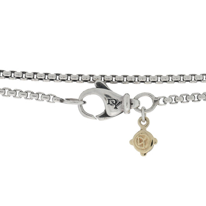 David Yurman Sterling Silver 14K Yellow Gold Diamond 9mm Albion Enhancer Pendant Necklace 4 of 5