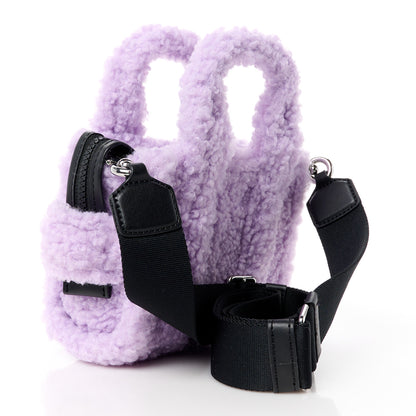 Marc Jacobs Faux Shearling Mini The Traveler Tote Bag Lilac 3 of 10