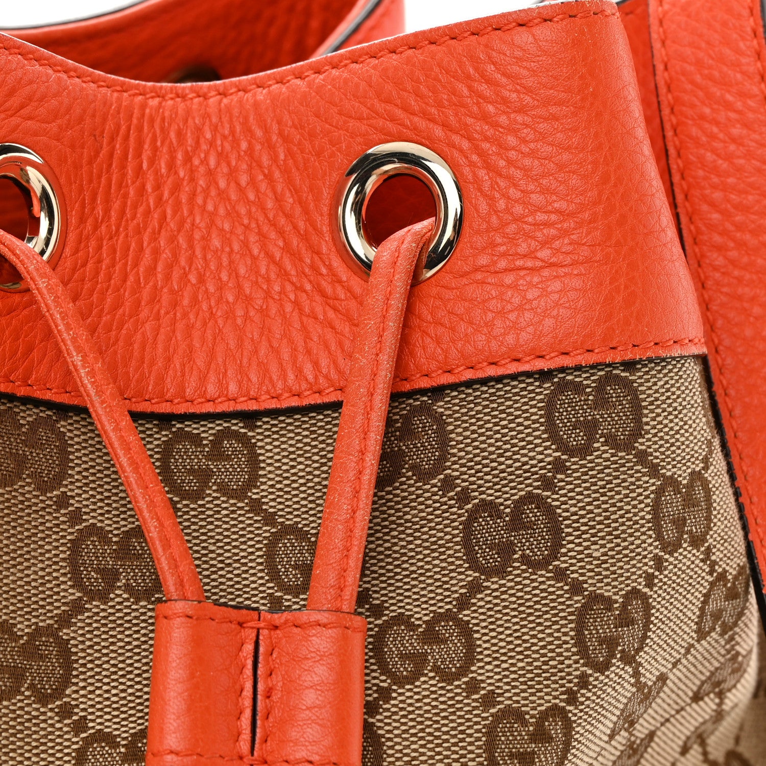 Gucci GG Monogram Calfskin Bucket Bag Orange 17 of 19