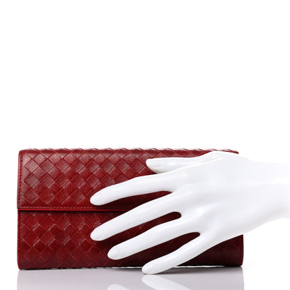 Bottega Veneta Nappa Intrecciato Continental Flap Wallet Cassis 2 of 8
