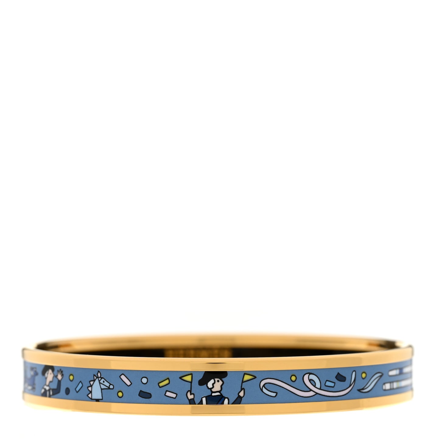 Enamel Printed Narrow L'Epopee D'Hermes Bracelet 65 Ecume