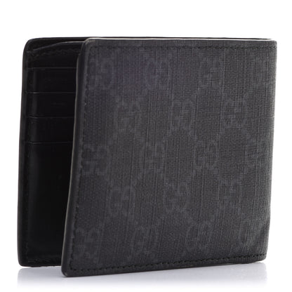 Gucci GG Supreme Monogram Fox Nice Bi-Fold Wallet Black Grey 3 of 11