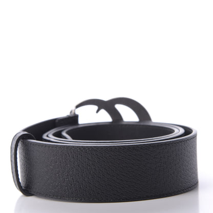 Gucci Textured Dollar Calfskin Nickel Double G 40mm Belt 95 38 Black 2 of 3