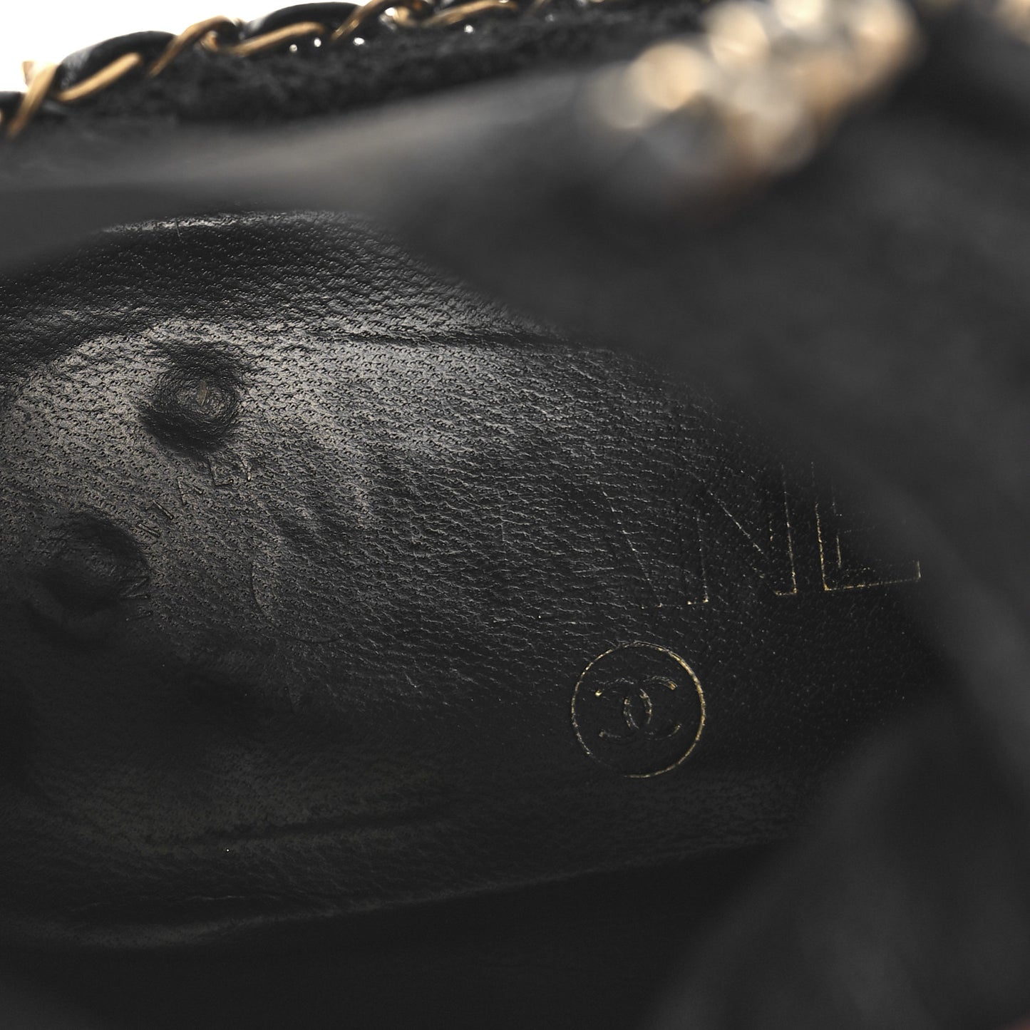 Tweed Calfskin Chain Lace Up Boots 37.5 Black