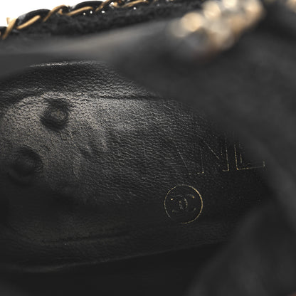 Chanel Tweed Calfskin Chain Lace Up Boots 37.5 Black 9 of 9