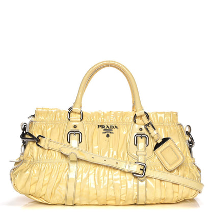 Prada Vernice Dressy Gaufre Shopping Satchel White 1 of 15