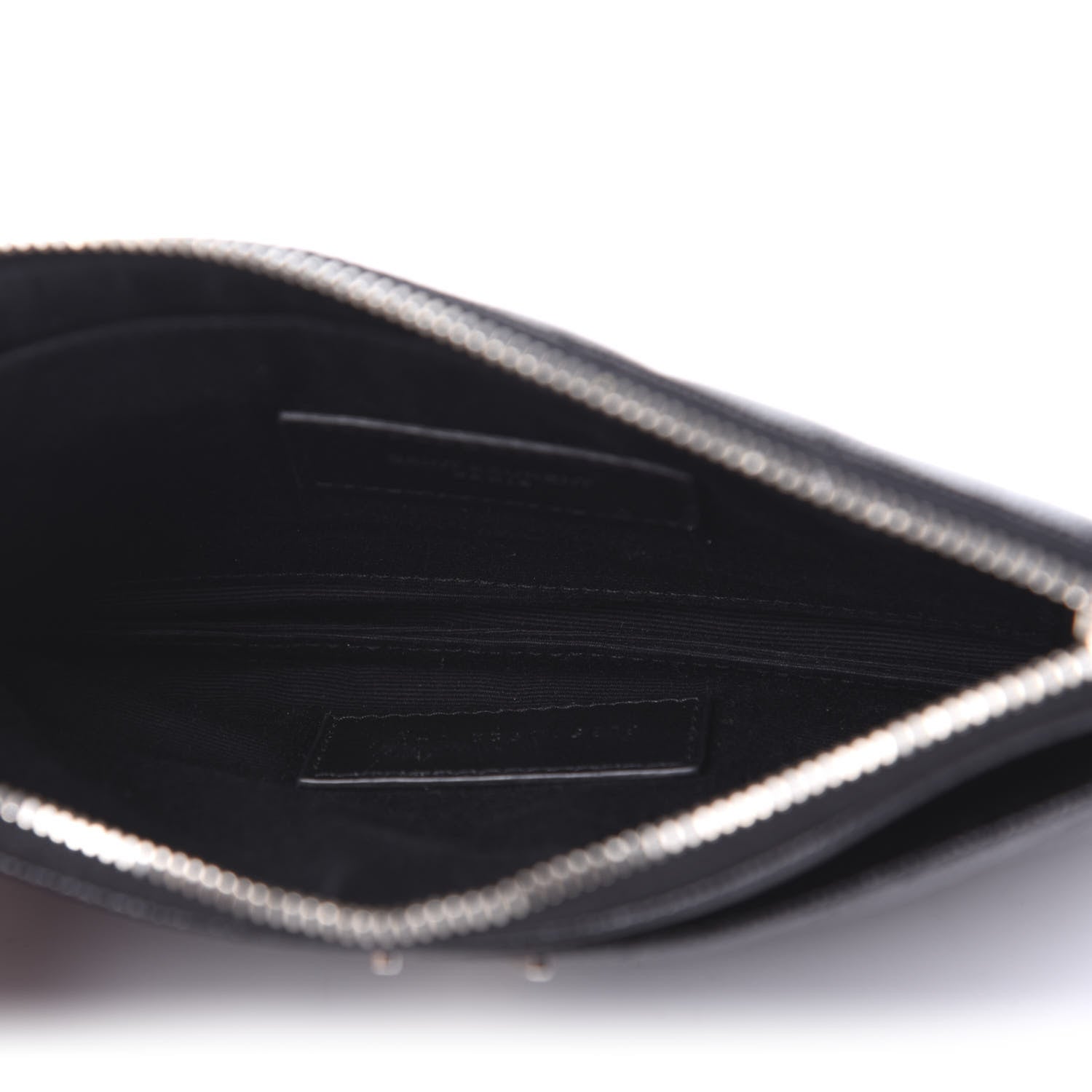 Saint Laurent Grain De Poudre Chevron Monogram Bill Pouch Black 4 of 10