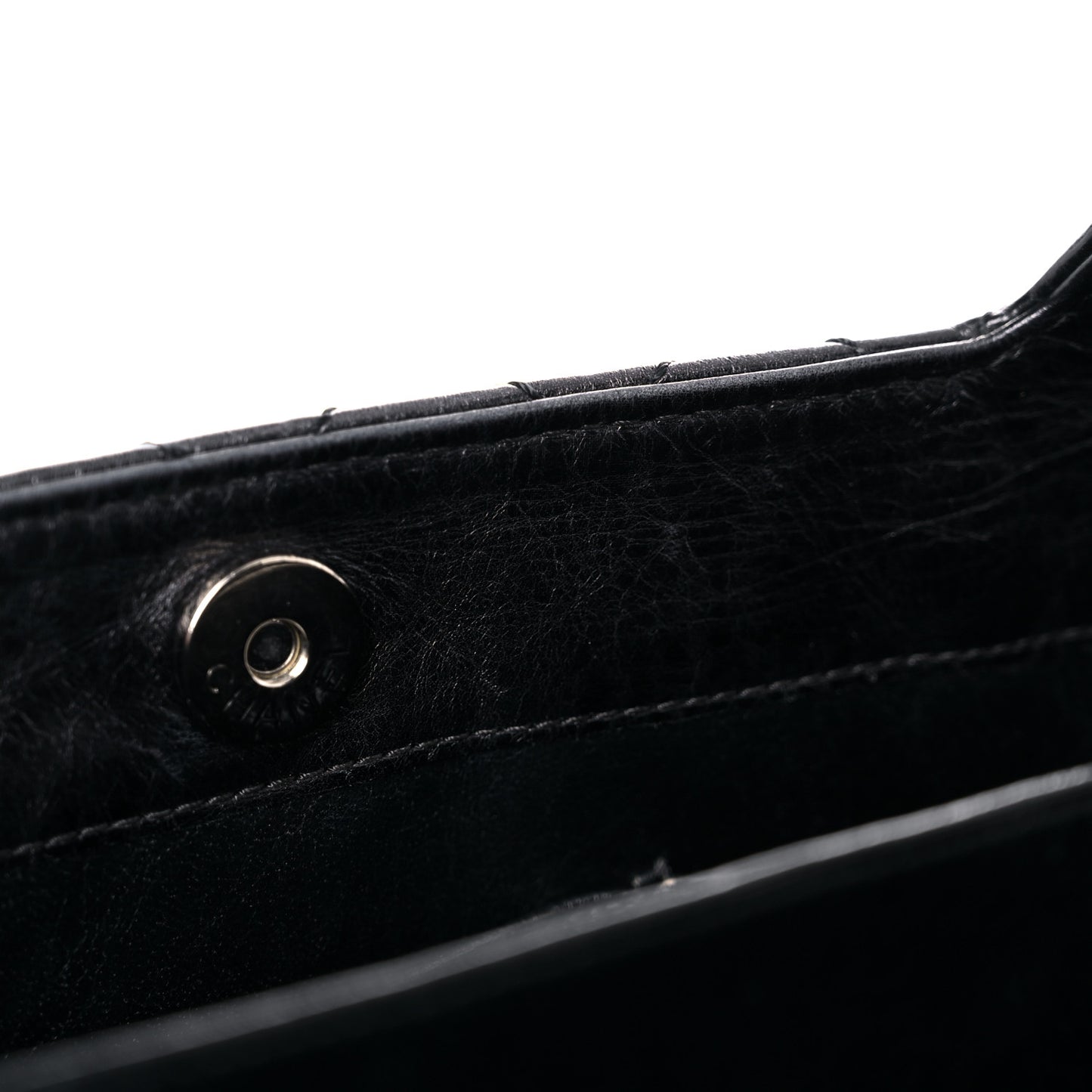 Metallic Aged Calfskin Quilted Reissue 2.55 Accordion Flap Black