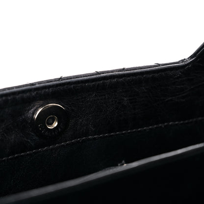 Chanel Metallic Aged Calfskin Quilted Reissue 2.55 Accordion Flap Black 17 of 20