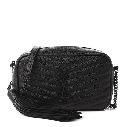 Saint Laurent Grain De Poudre Matelasse Monogram Mini Lou Camera Bag Black 1 of 10
