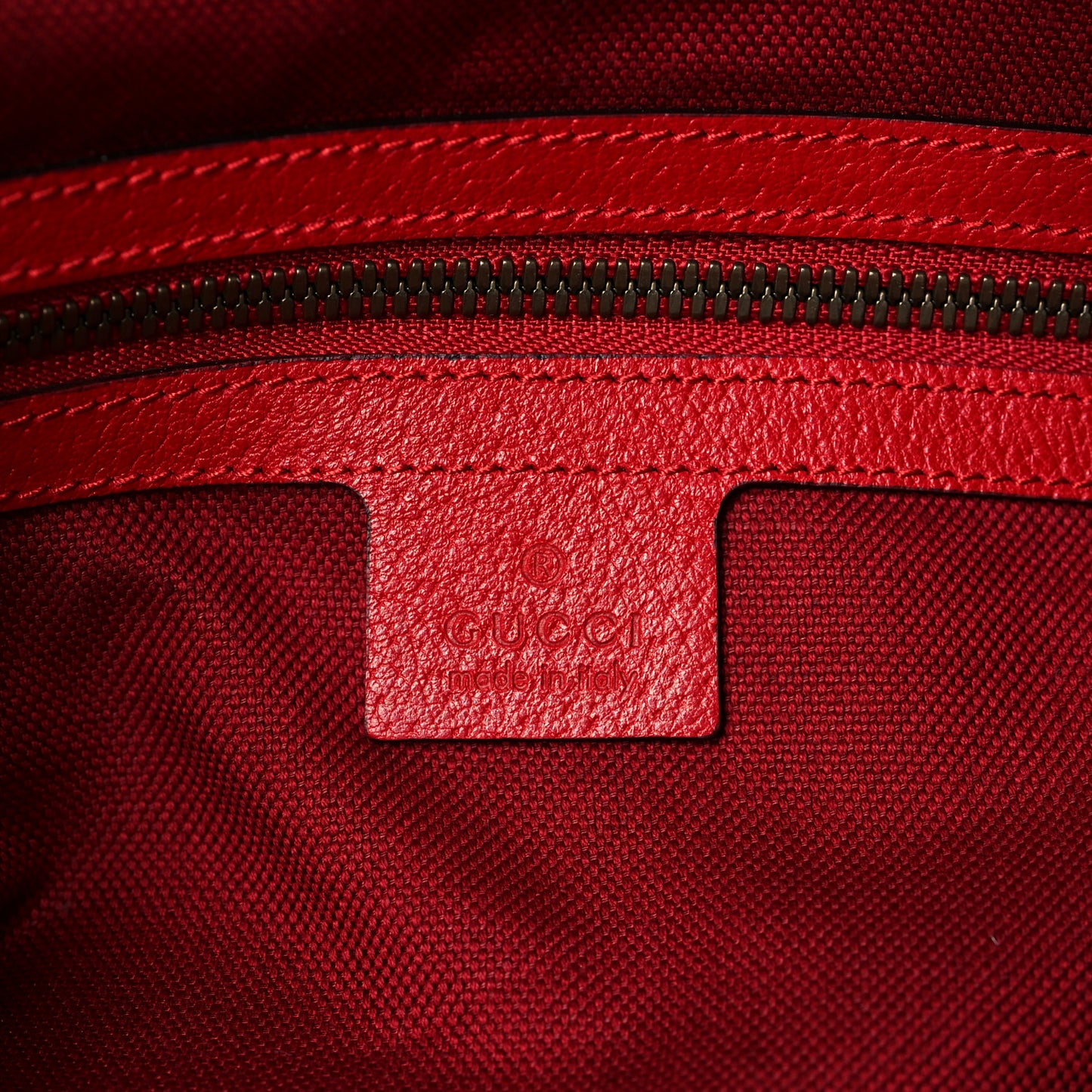 Canvas Logo Sylvie Stripe Drawstring Backpack Red