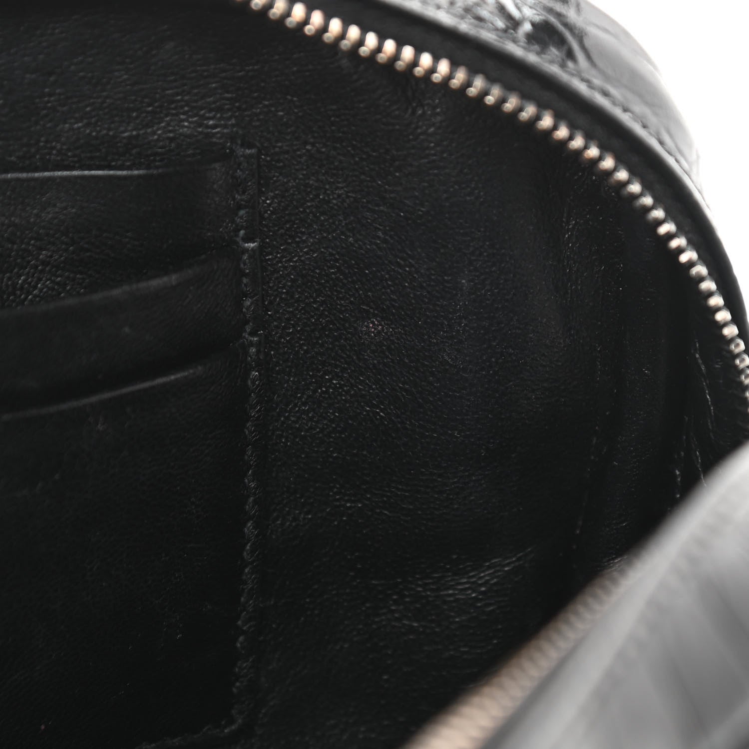 Saint Laurent Calfskin Crocodile Embossed Monogram Mini Lou Camera Bag Black 12 of 15