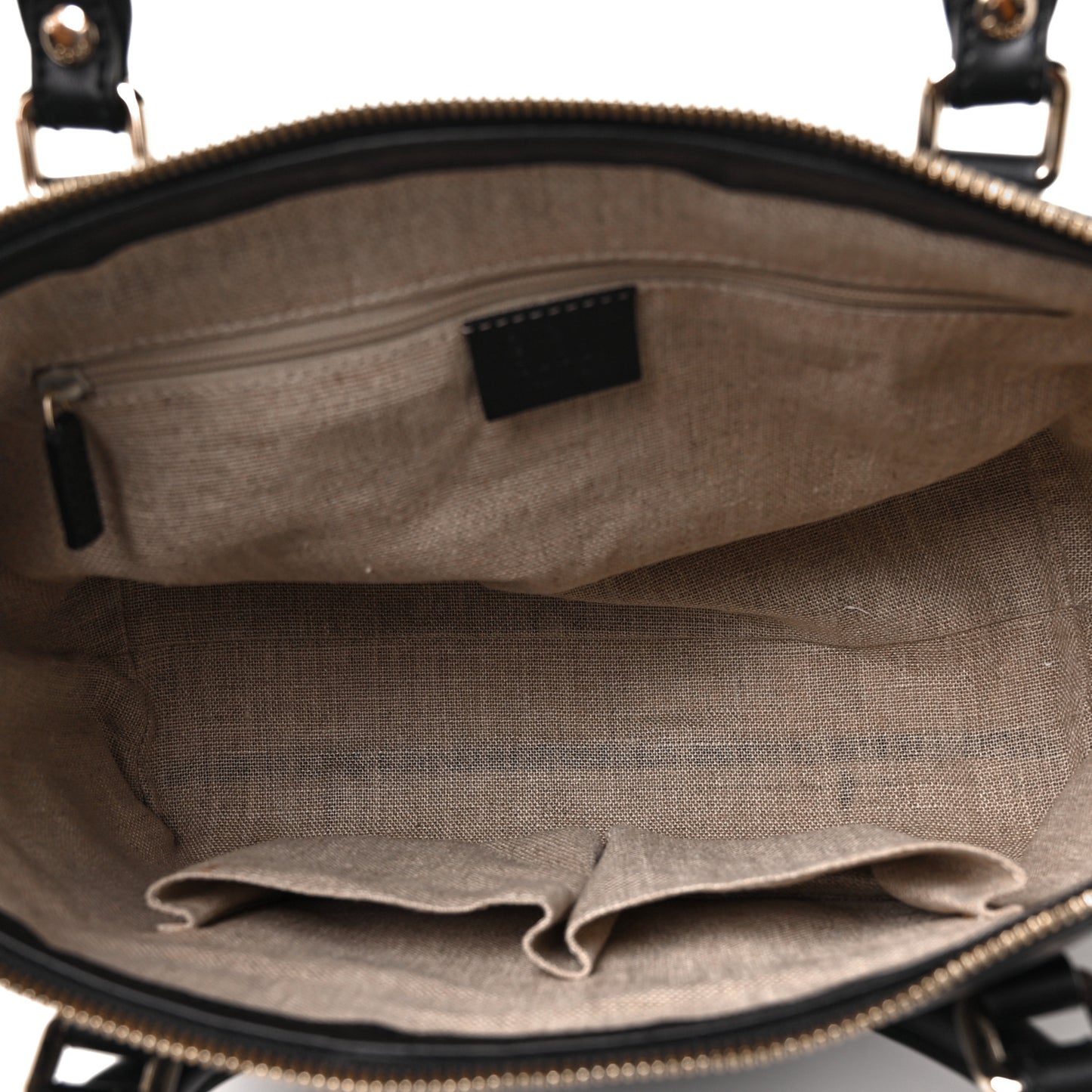 Soft Microguccissima Small Zippered Satchel Black