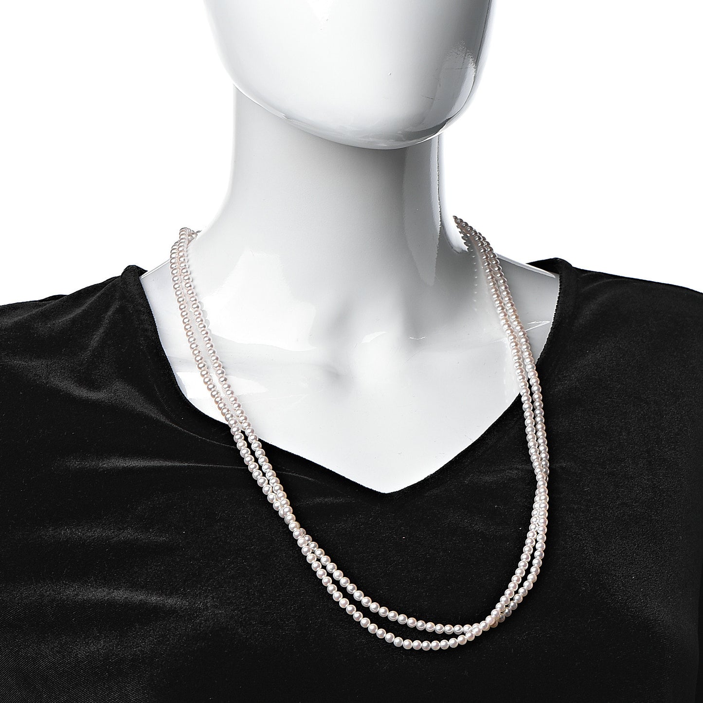 14K Yellow Gold Akoya Pearl 4-4.5mm Double Strand Necklace 28"