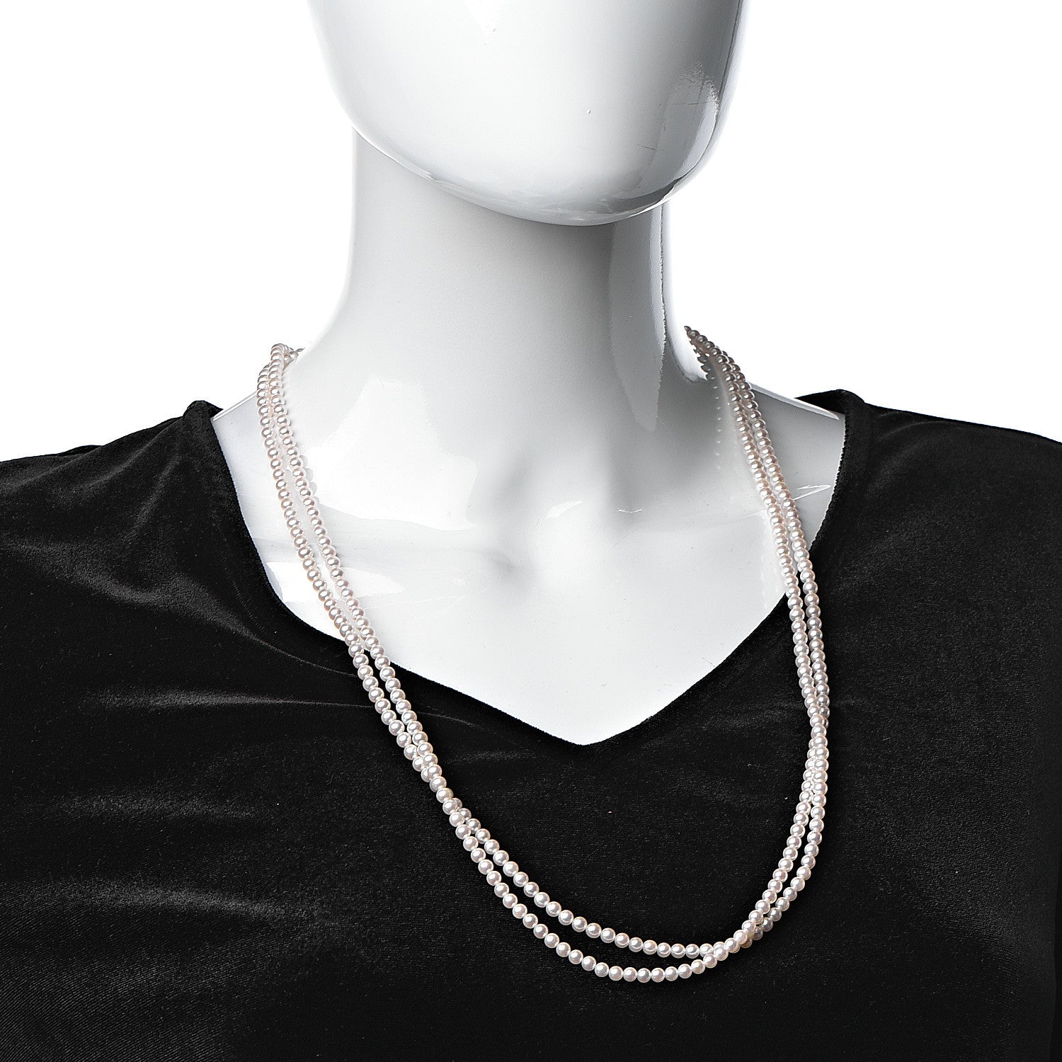 Mikimoto 14K Yellow Gold Akoya Pearl 4-4.5mm Double Strand Necklace 28" 2 of 6