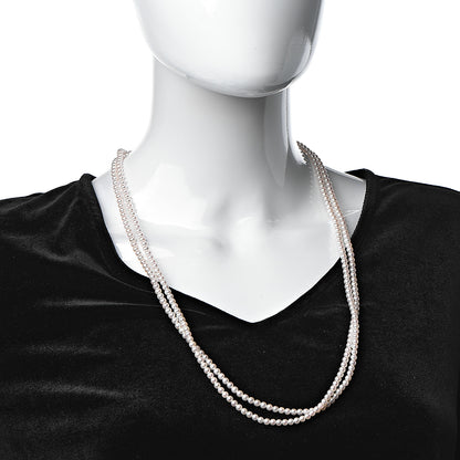 Mikimoto 14K Yellow Gold Akoya Pearl 4-4.5mm Double Strand Necklace 28" 2 of 6