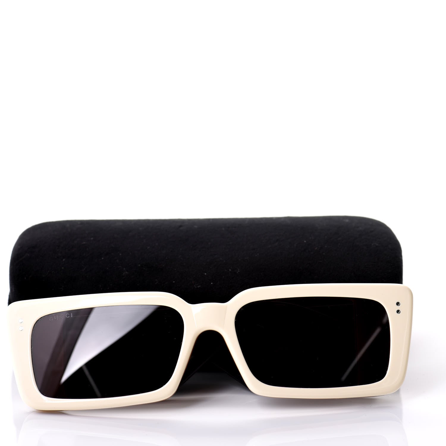 Gucci Acetate Rectangular Flap GG0543S Sunglasses White Black 9 of 9