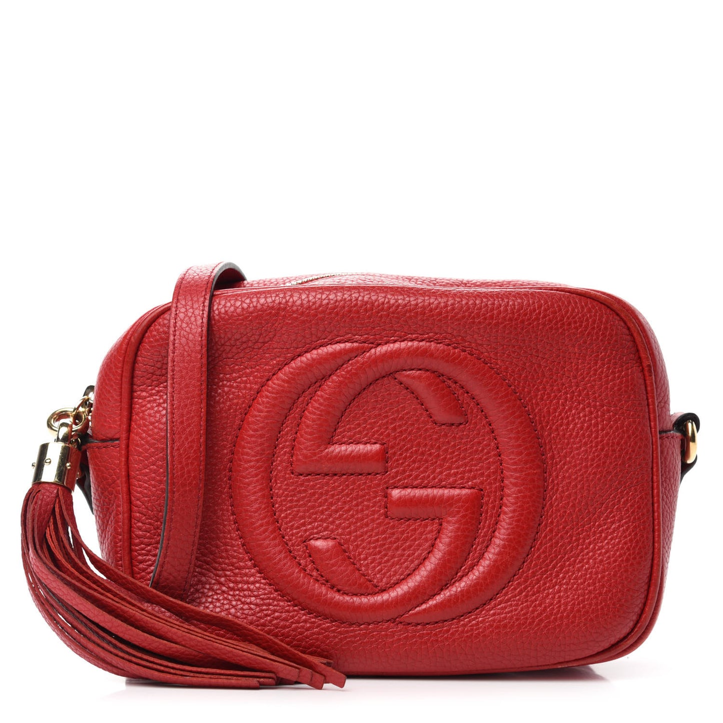 Pebbled Calfskin Small Soho Disco Bag Tabasco Red