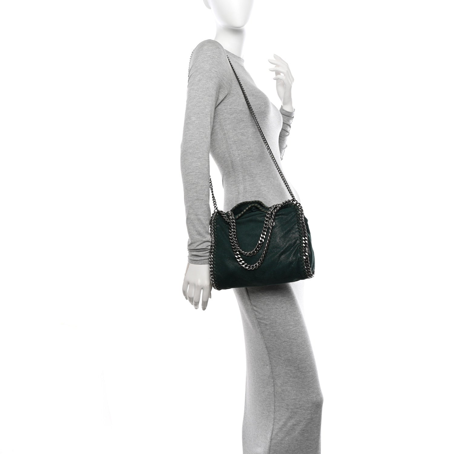 Stella McCartney Shaggy Deer Mini Falabella Fold Over Tote Pine 3 of 10