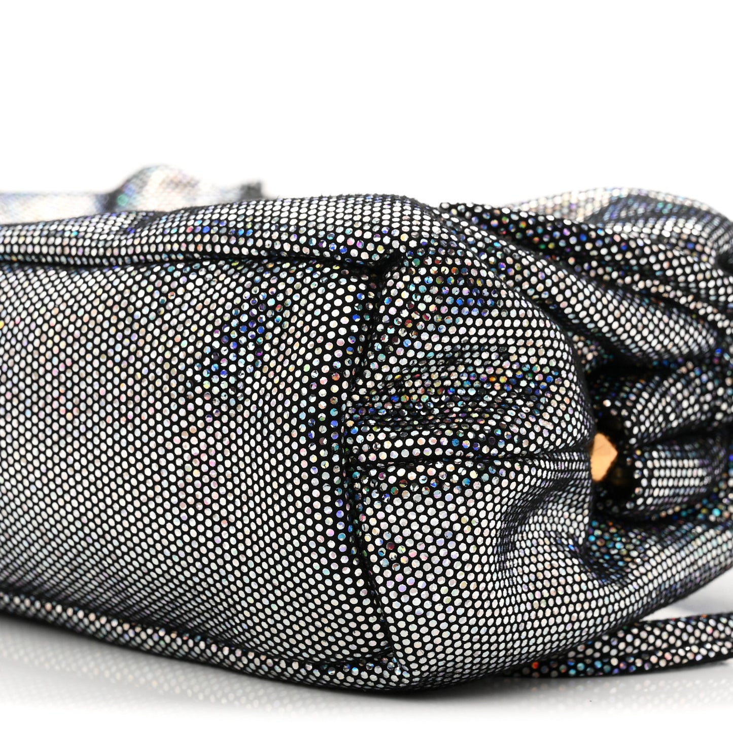 Glitter Calfskin Mini Cloud Clutch Multicolor
