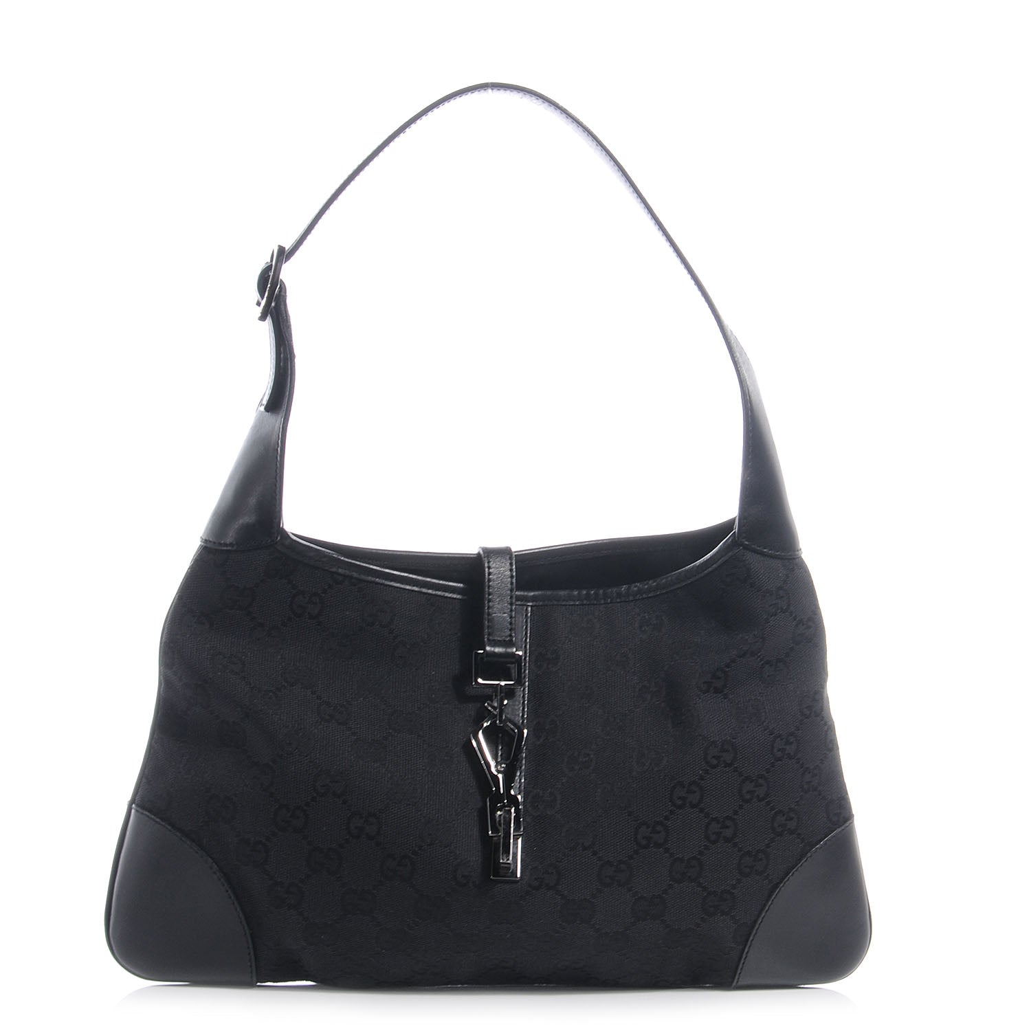 Gucci Monogram Small Jackie O Hobo Black 1 of 9
