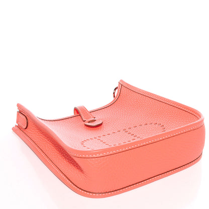 Hermes Taurillon Clemence Amazone Evelyne TPM Crevette and Rouge Casaque 4 of 16