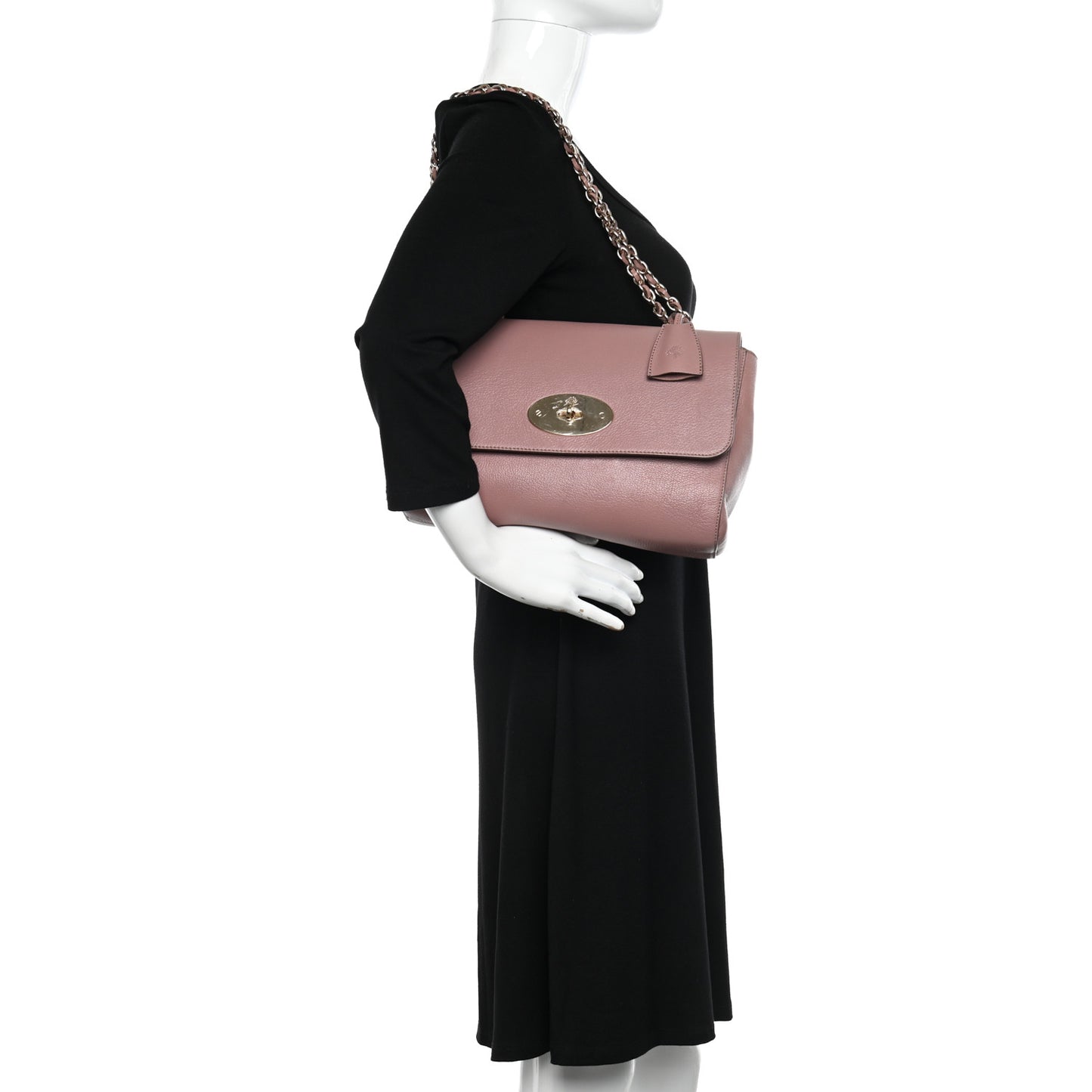Calfskin Goat Medium Lily Flap Dark Blush