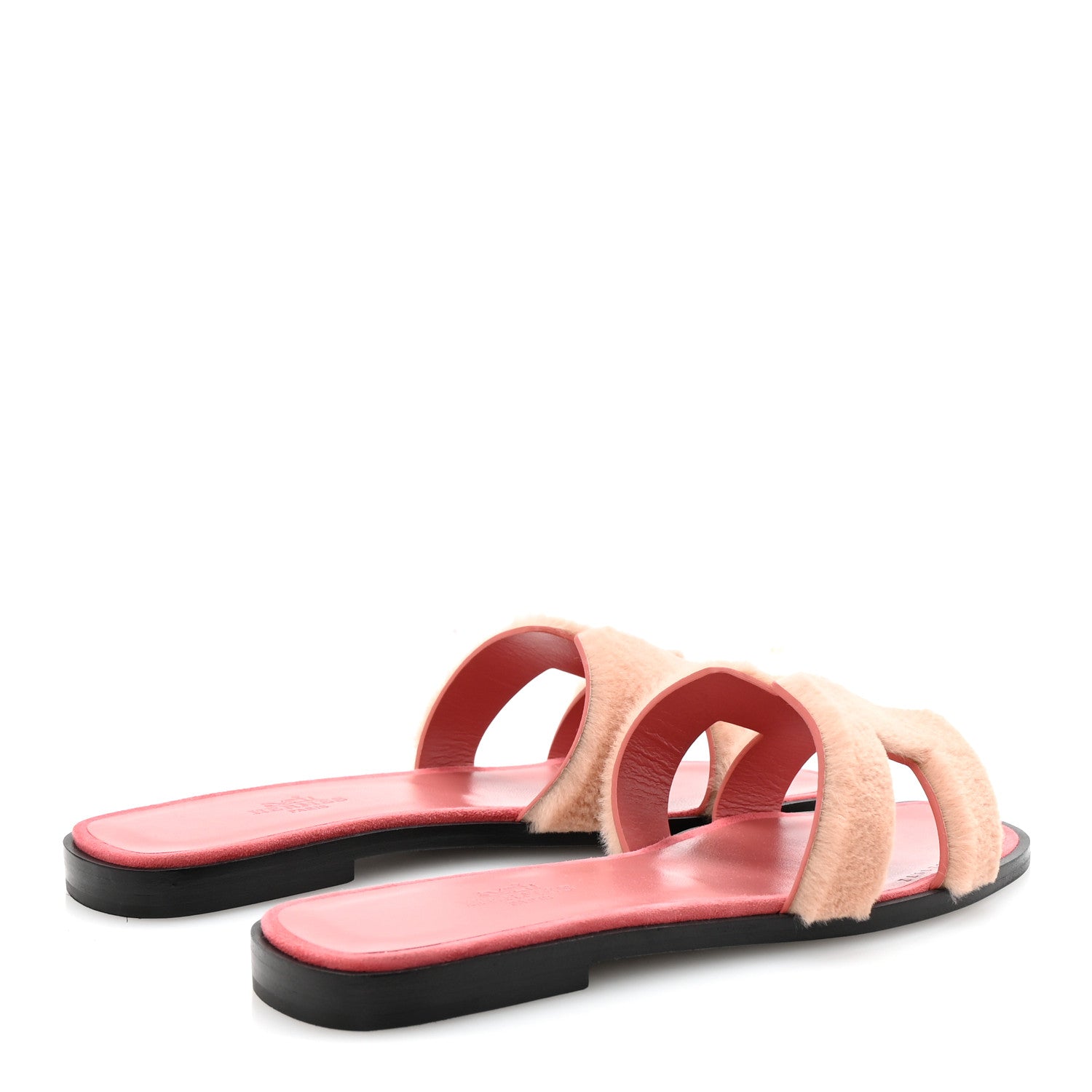 Hermes Mink Fur Oran Sandals 36 Blush Gris Fume 5 of 9