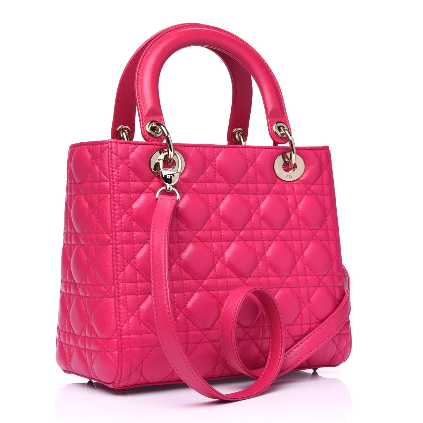 Lambskin Cannage Medium Lady Dior Pink