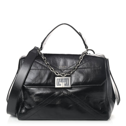 Givenchy Creased Patent Calfskin Medium ID Flap Black 1 of 4