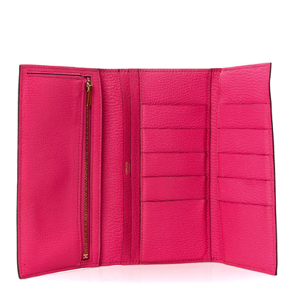 Hermes Chèvre Mysore Bearn Gusset Wallet Rose Shocking 5 of 14
