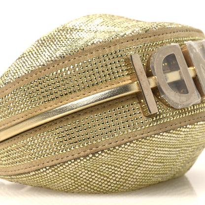 Fendi Crystal Vitello Laminato Suede FF Nano Fendigraphy Hobo Bag Platino 9 of 11