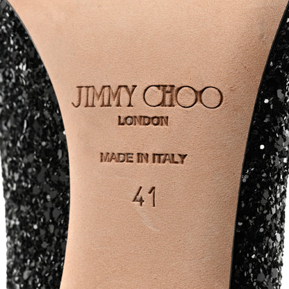 Jimmy Choo Coarse Glitter Pointy Toe Romy 85 Pumps 41 Black 7 of 7